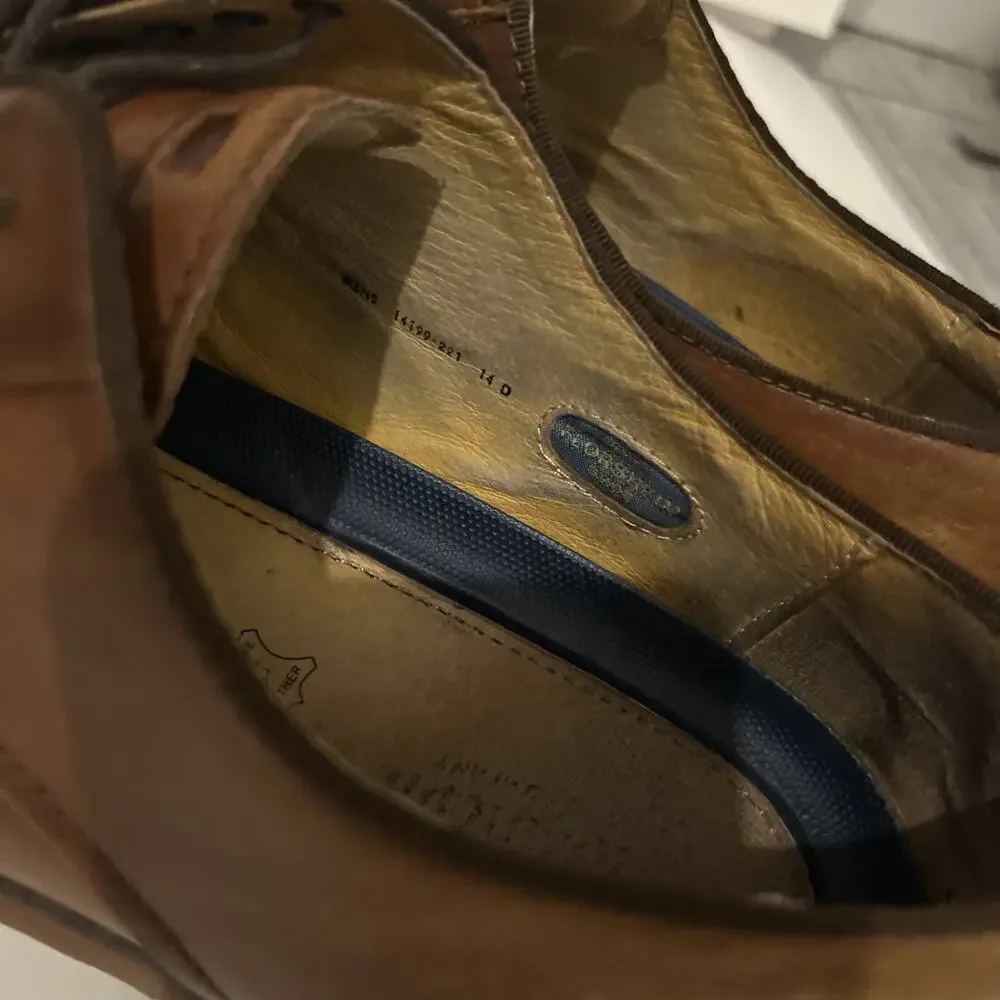 Men's Brown Leather Cap-Toe Dress Shoes